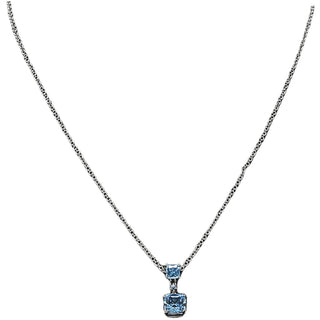 21
Aquamarine Zircon 16.5"-18.5" Celebration Rhodium Plated Necklace