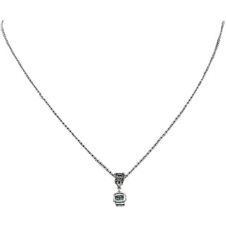 21 Aquamarine Zircon 16.5"-18.5" Celebration Rhodium Plated Necklace
