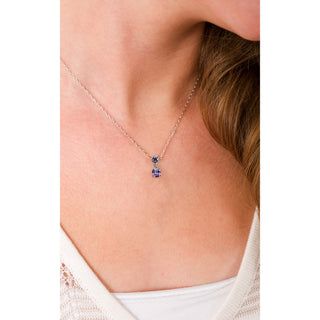 60 Lavender Zircon 16.5"-18.5" Celebration Rhodium Plated Necklace