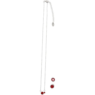 January Garnet 16.5"-18.5" Birthstone Jewelry Gift Set