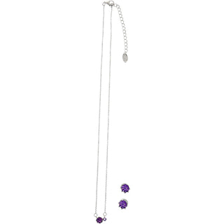 February Amethyst 16.5"-18.5" Birthstone Jewelry Gift Set