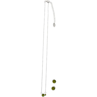 August Peridot 16.5"-18.5" Birthstone Jewelry Gift Set