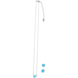 December Blue Topaz 16.5"-18.5" Birthstone Jewelry Gift Set