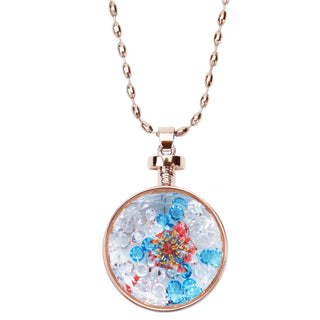 Pristine Peach 31" - 34.5" Sweater Necklace with Glass Pendant