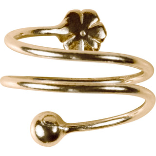 1 Coil Flower Gold Spiral Adjustable Ring