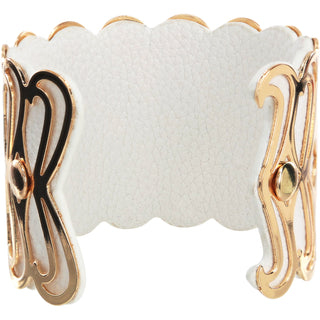 Gold & White 2" Infinity Cuff Bracelet