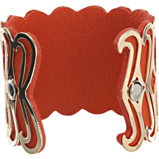 Gold & Orange 2" Infinity Cuff Bracelet