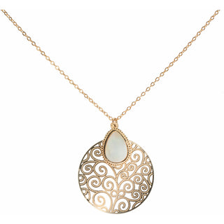 Gold Swirl Mother of Pearl Necklace