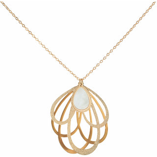 Gold Petal Mother of Pearl Necklace