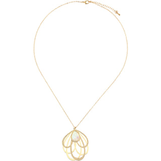 Gold Petal Mother of Pearl Necklace