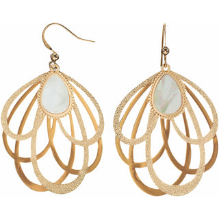 Gold Petal Mother of Pearl Earrings