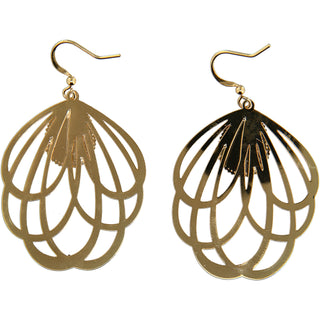 Gold Petal Mother of Pearl Earrings