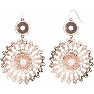 Rose Gold Mandala Mother of Pearl Earrings