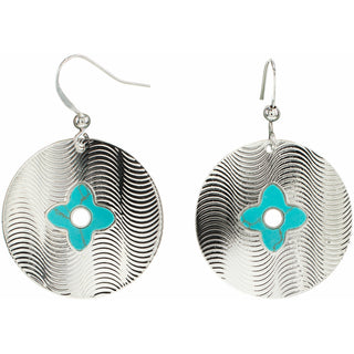 Silver Shield Turquoise Earrings