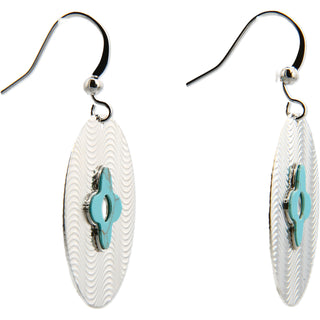 Silver Shield Turquoise Earrings