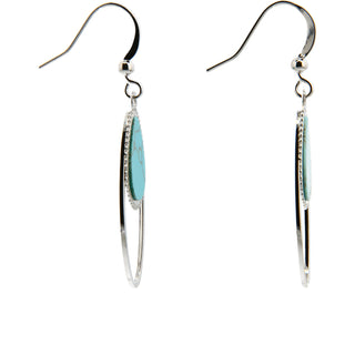 Silver Double Drop Turquoise Earrings