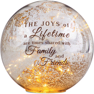 Joys of a Lifetime 8" LED Lit Glass Lantern