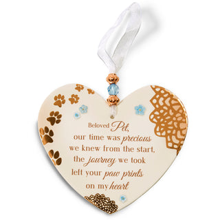 Beloved Pet 3.5" x 4" Heart-Shaped Ornament