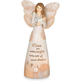 Nurse 6" Angel Holding Clip Board & Stethoscope with Bird