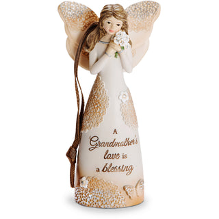 Grandmother 4.5" Angel Ornament Holding Flowers