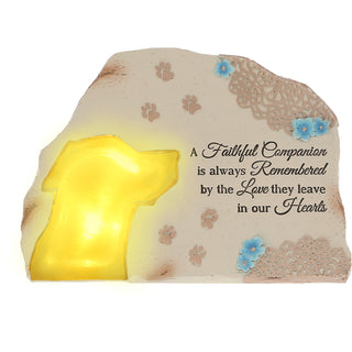 Faithful Companion 7" x 5" Solar Memorial Garden Stone