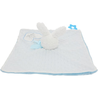 Somebunny Blue Lovey  Lovey Blanket Bunny with Teether