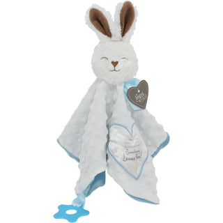 Somebunny Blue Lovey  Lovey Blanket Bunny with Teether