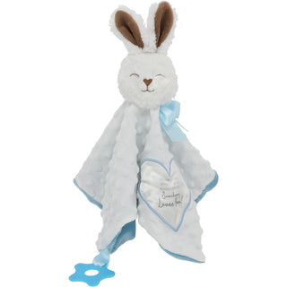 Somebunny Blue Lovey  Lovey Blanket Bunny with Teether