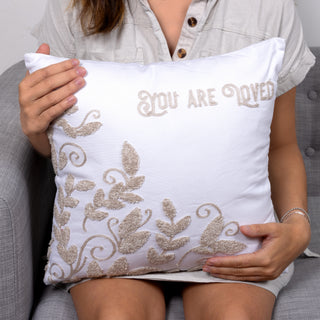 Loved Vines - 16" Punch Needle Embroidered Pillow