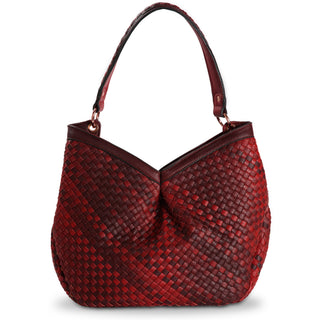Suzette Marsala 13" x 5" x 14" Woven Ombre Purse/Shoulder Bag