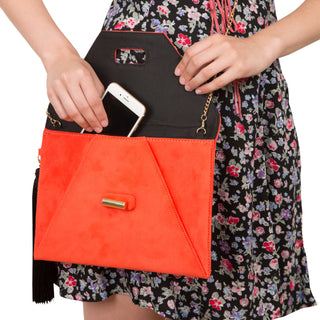 Valerie Chocolate 10.5" x 0.5" x 7.5" Oversized Clutch