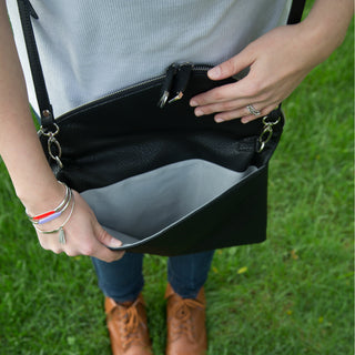 White 12.5" x 1" x8" Fold Over Clutch