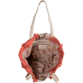 Flush 19" x 13" Frayed Canvas Handbag