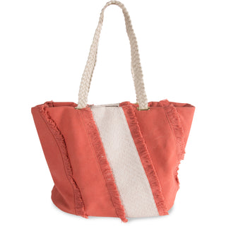 Flush 19" x 13" Frayed Canvas Handbag