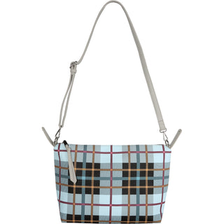 Slate Sky 18" x 11" Laser Cut Plaid Tote