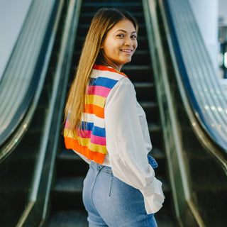 Sorbet Stripes 17" x 41" Faux Sweater Scarf