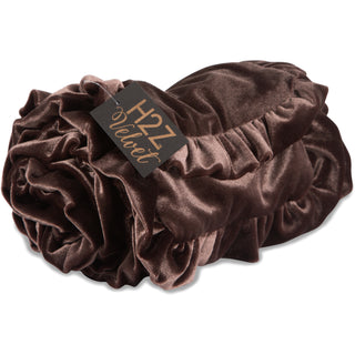 Black Ruffled Velvet Scarf