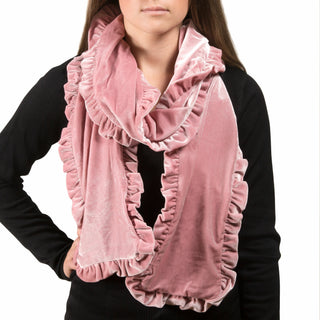 Black Ruffled Velvet Scarf