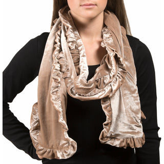 Black Ruffled Velvet Scarf
