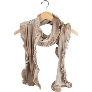 Black Ruffled Velvet Scarf