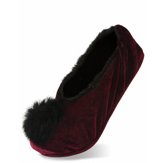 Wine Velvet Slipper