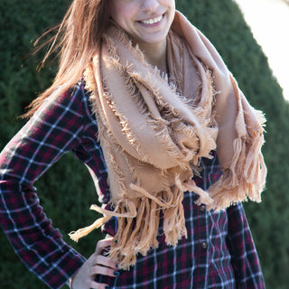 Oversized Frayed Scarf