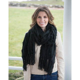 Oversized Frayed Scarf