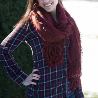 Oversized Frayed Scarf