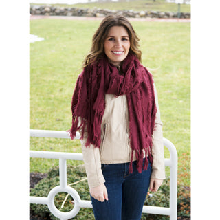 Oversized Frayed Scarf
