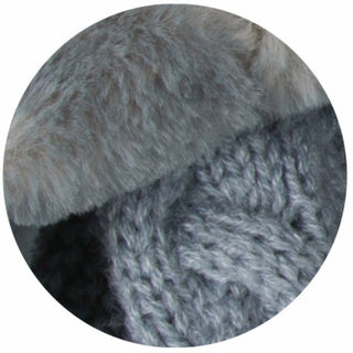 Cadet Blue Cable Knit & Faux Fur Infinity Scarf