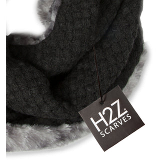 Weave Knit & Faux Fur Infinity Scarf
