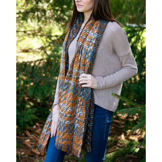 Marigold & Granite 78" x 26" Woven Scarf