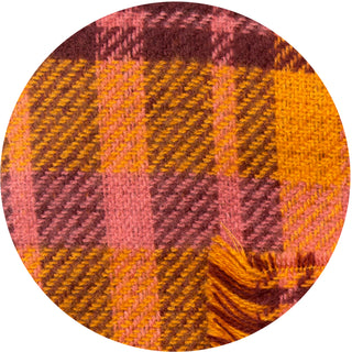 Apricot Sunset 74.5" x 25.5" Plaid Scarf