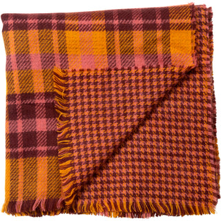 Apricot Sunset 74.5" x 25.5" Plaid Scarf